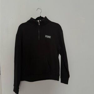 PINK Victoria's Secret Black Half-Zip Pullover Sweatshirt